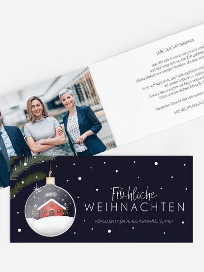 Geschäftliche Weihnachtskarte Redhouse