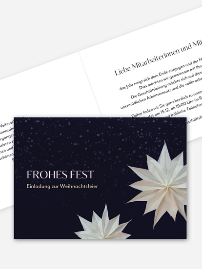 Weihnachtsfeier Faltstern