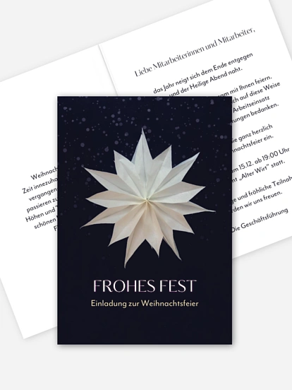 Weihnachtsfeier Faltstern