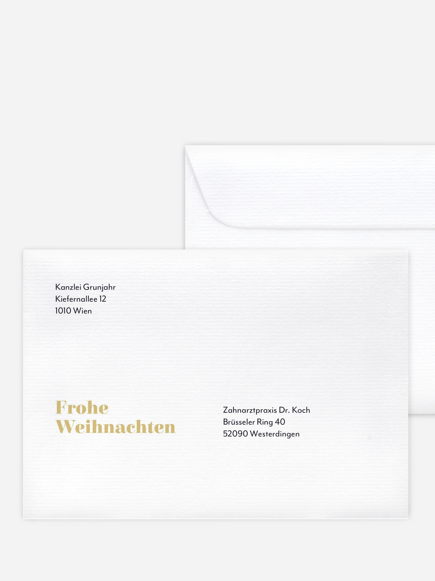 Bedruckte Umschläge geschäftl. Weihnachten Papierbaum
