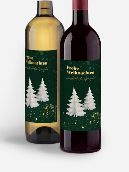 Flaschenetikett geschäftlich Papierbaum