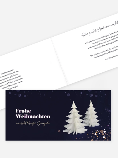 Geschäftliche Weihnachtskarte Papierbaum