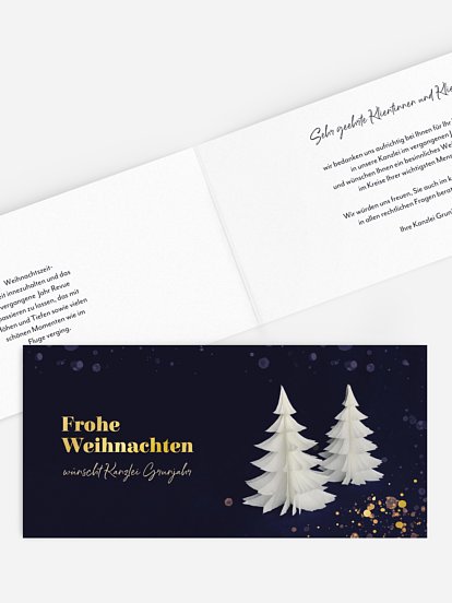 Geschäftliche Weihnachtskarte Papierbaum