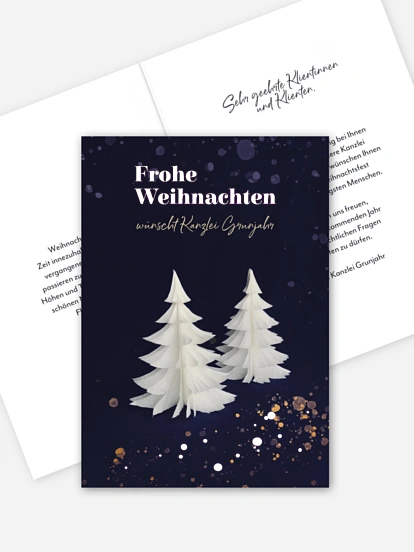Geschäftliche Weihnachtskarte Papierbaum
