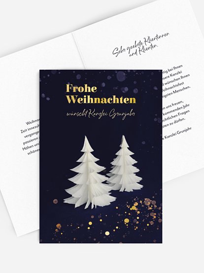 Geschäftliche Weihnachtskarte Papierbaum