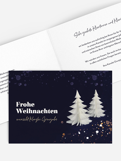 Geschäftliche Weihnachtskarte Papierbaum