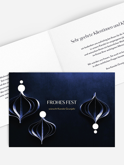 Geschäftliche Weihnachtskarte Streifenstern