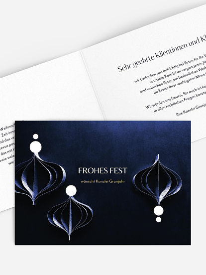 Geschäftliche Weihnachtskarte Streifenstern