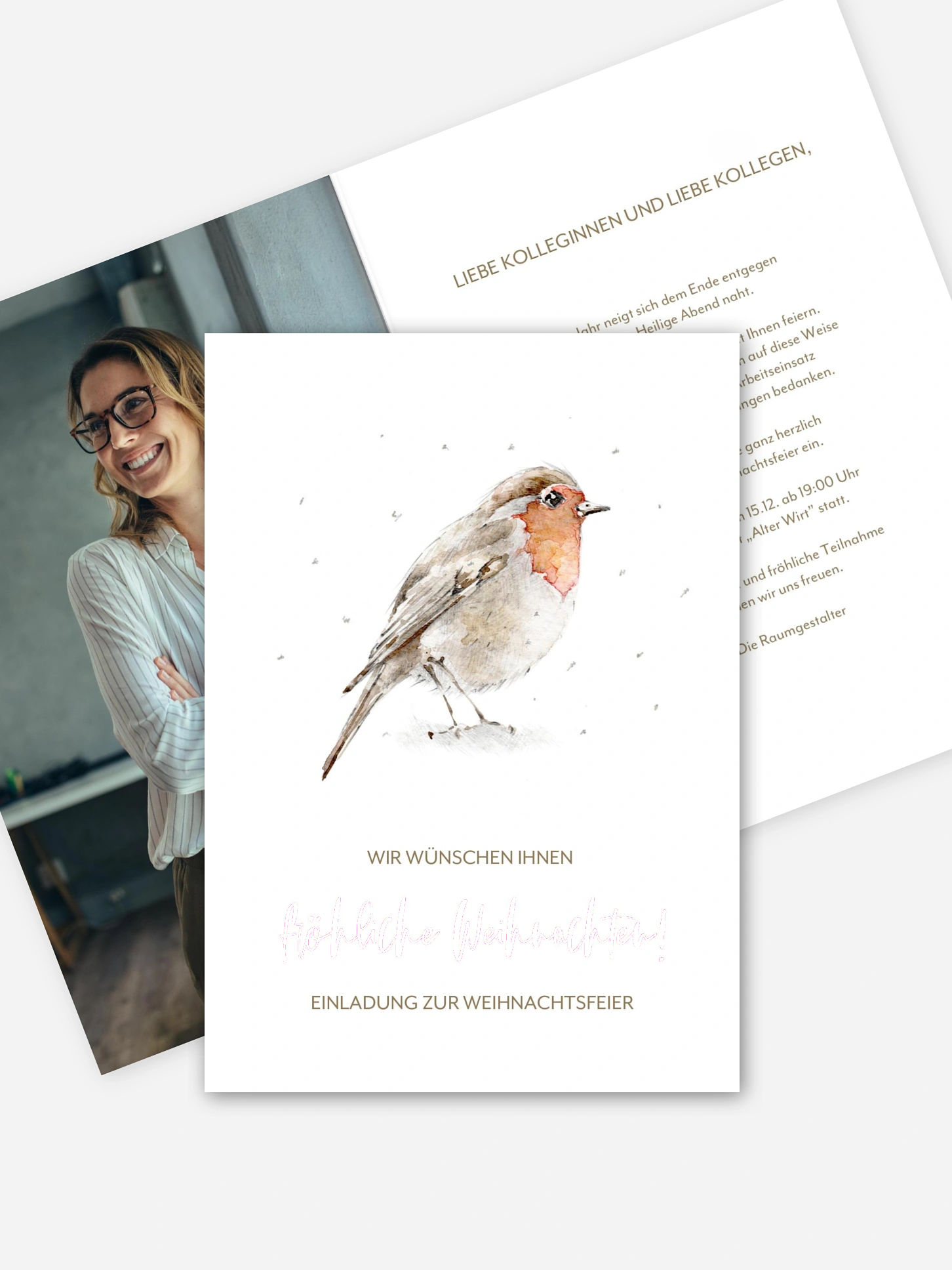 Weihnachtsfeier Winter Rotkehlchen