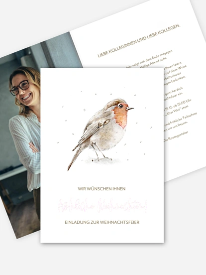 Weihnachtsfeier Winter Rotkehlchen