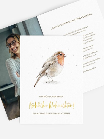 Weihnachtsfeier Winter Rotkehlchen