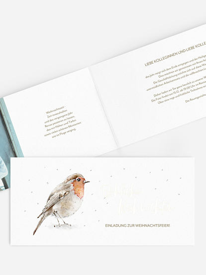 Weihnachtsfeier Winter Rotkehlchen