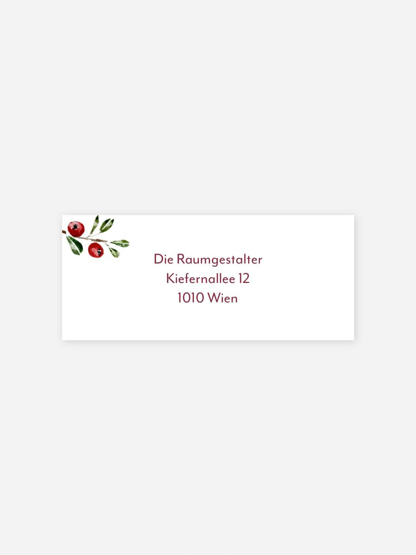 Absenderaufkleber geschäftl. Weihnachten Branch Wreath