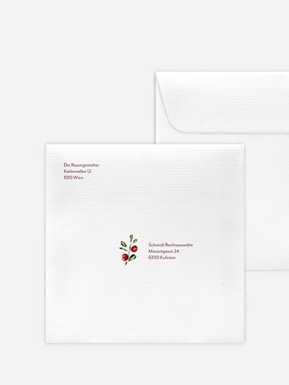 Bedruckte Umschläge geschäftl. Weihnachten Branch Wreath