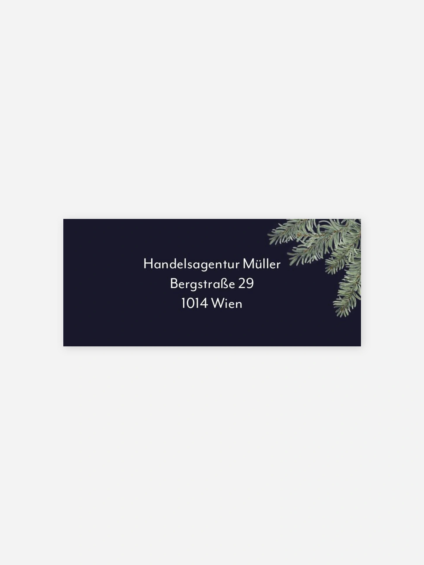 Absenderaufkleber geschäftl. Weihnachten Tannenschmuck