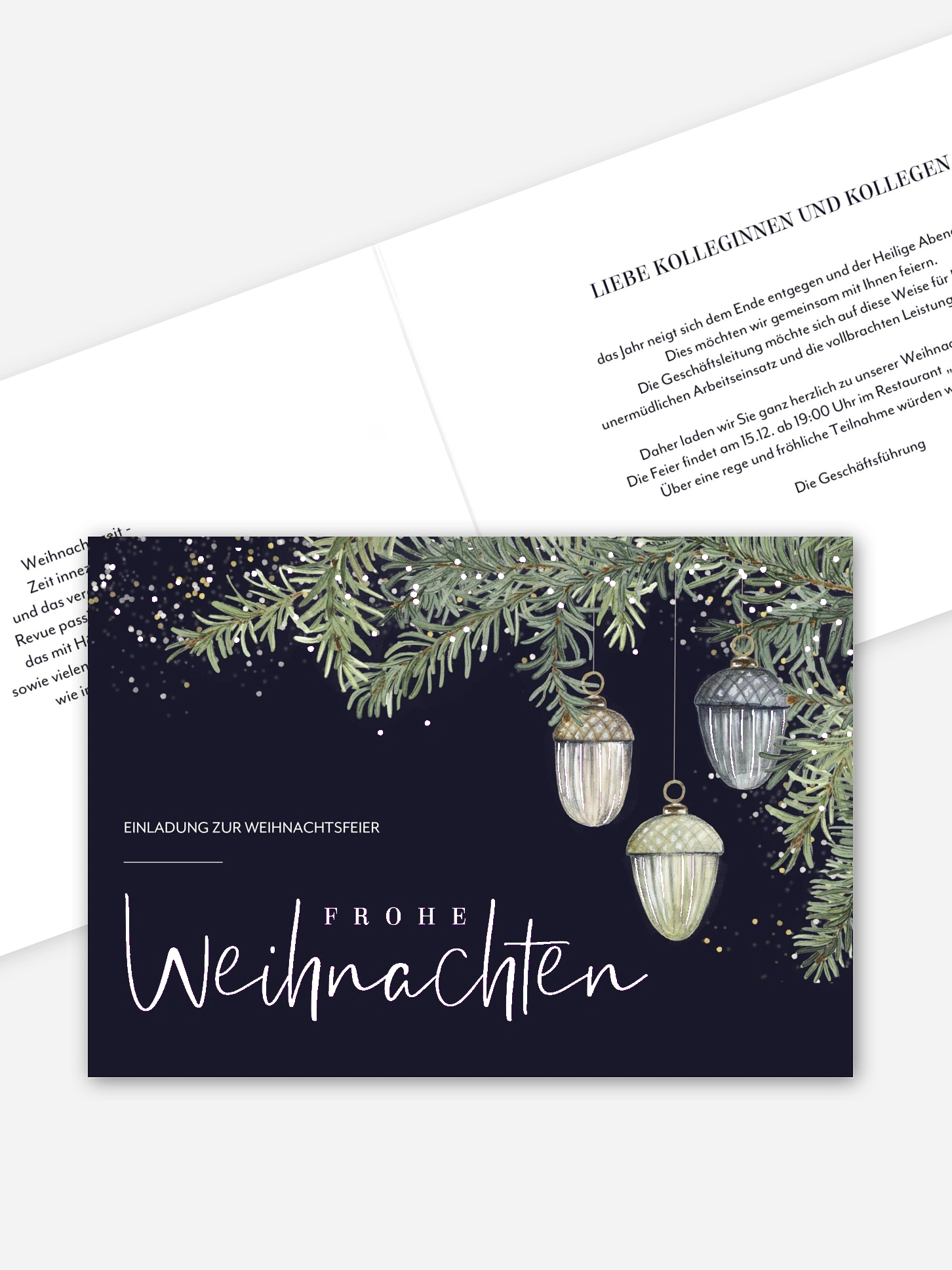 Weihnachtsfeier Tannenschmuck