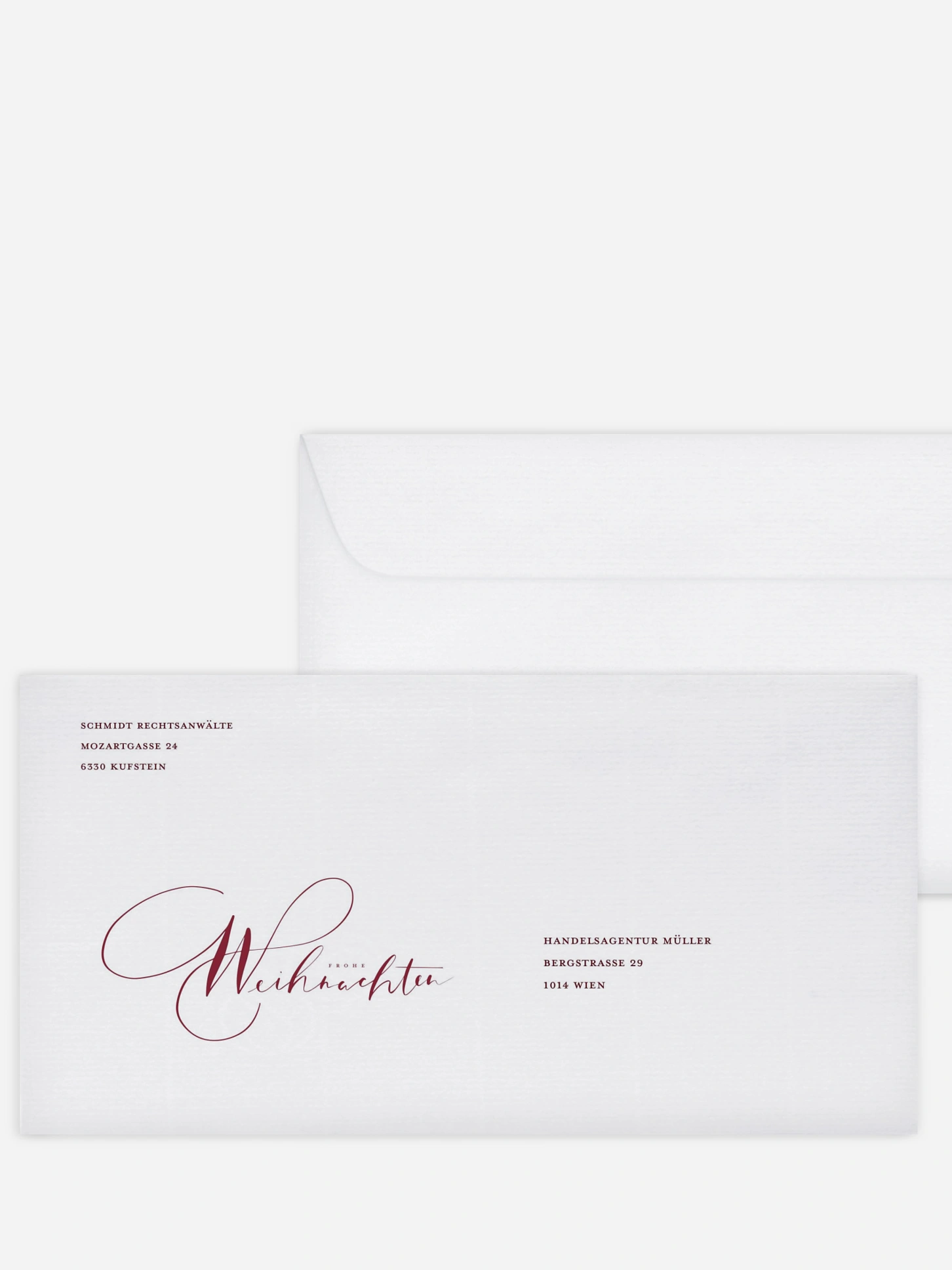 Bedruckte Umschläge geschäftl. Weihnachten Simple Christmas
