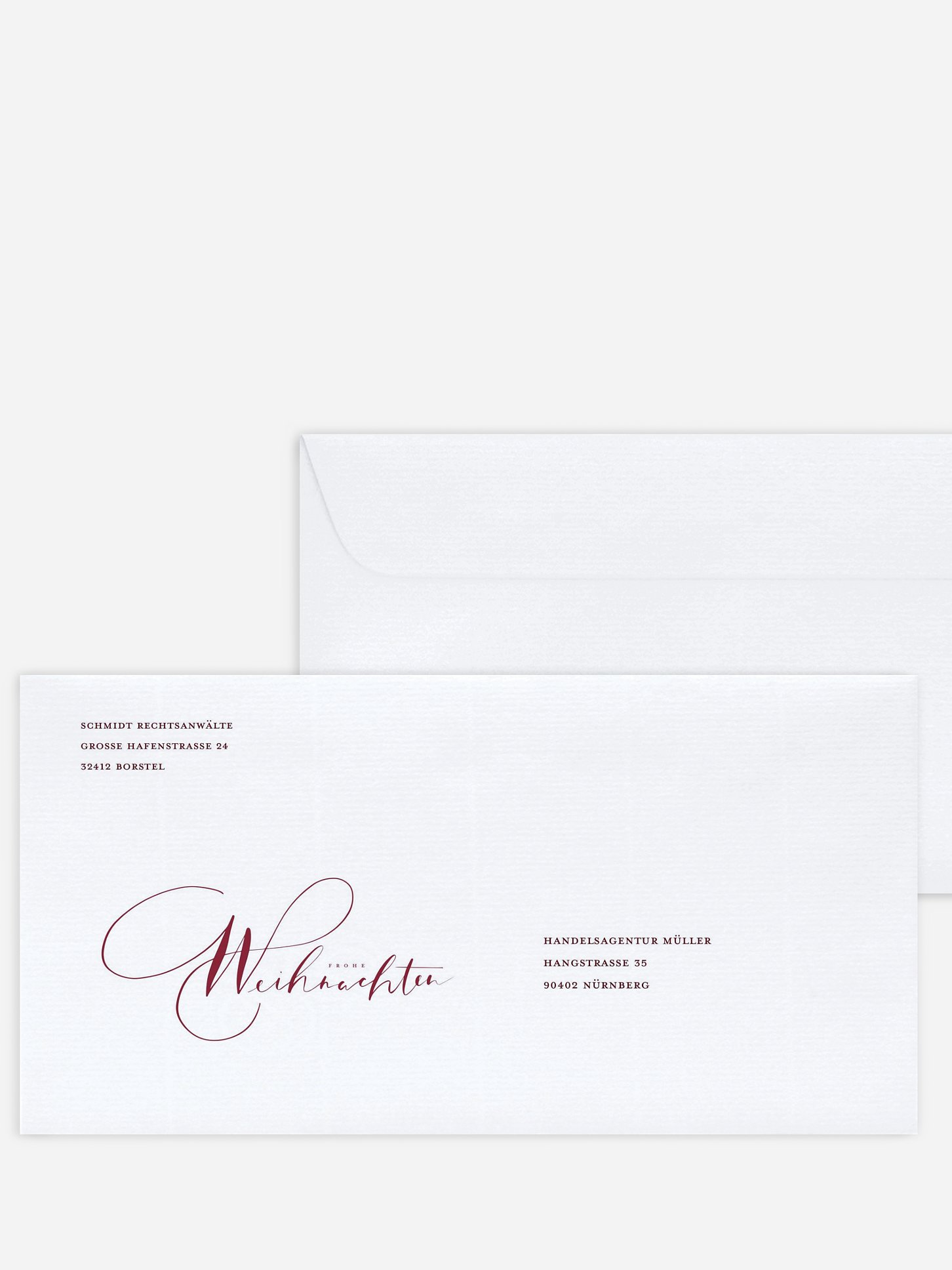 Bedruckte Umschläge geschäftl. Weihnachten Simple Christmas