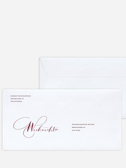 Bedruckte Umschläge geschäftl. Weihnachten Simple Christmas