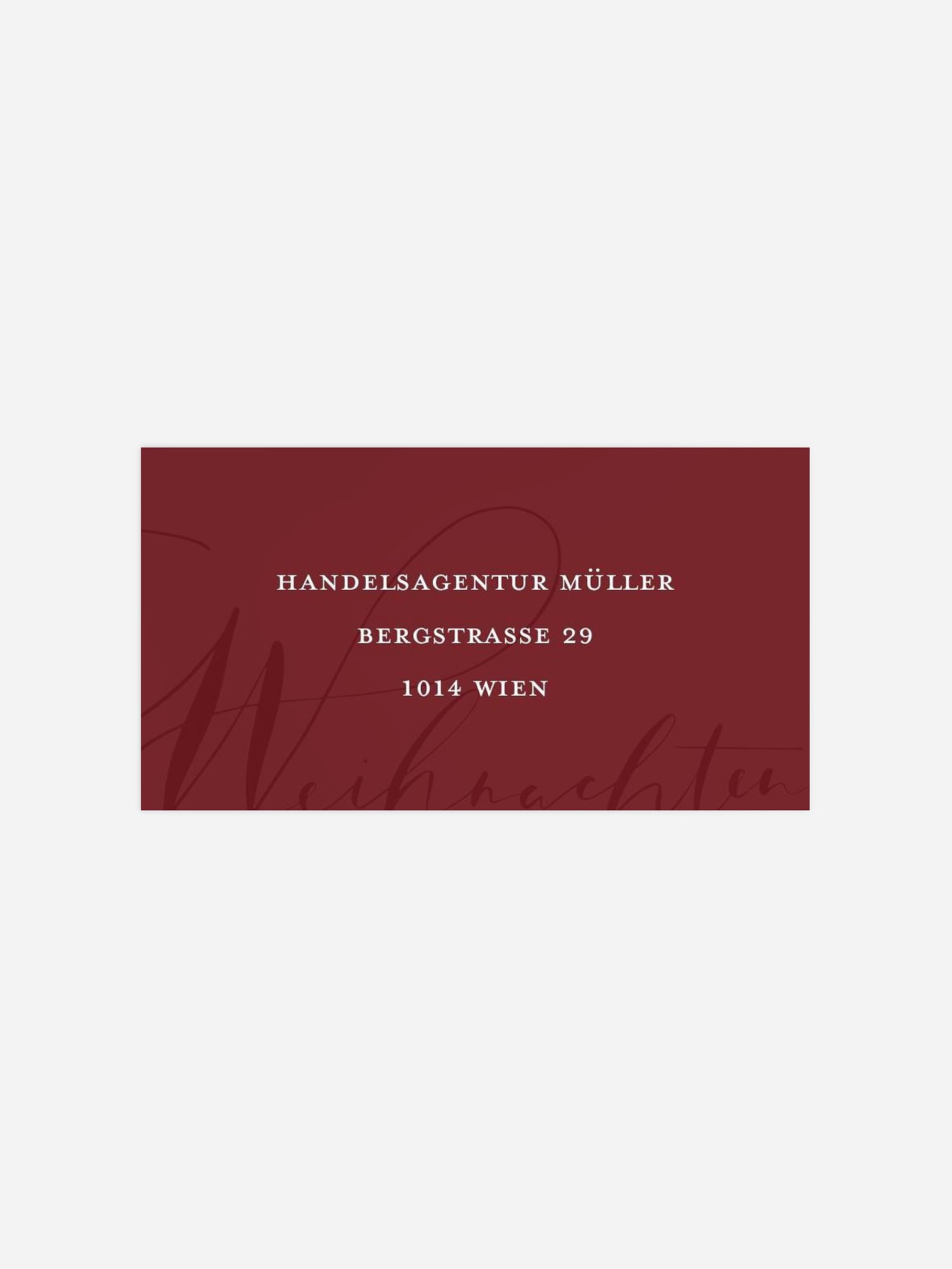 Empfängeraufkleber geschäftl. Weihnachten Simple Christmas