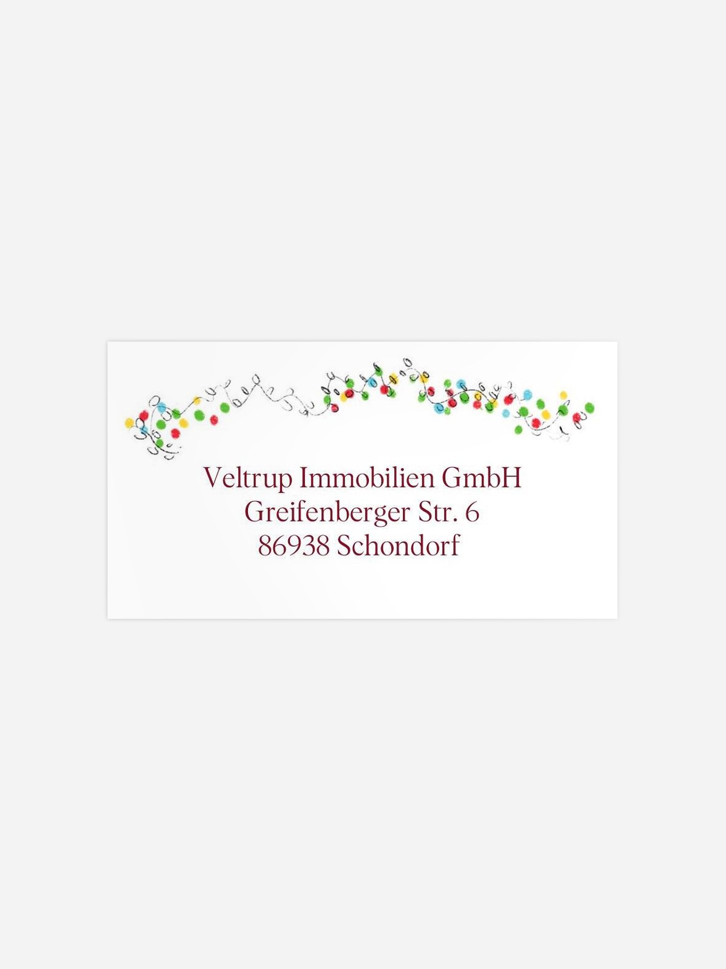 Empfängeraufkleber geschäftl. Weihnachten Eisbärenfamilie Kraftpapier