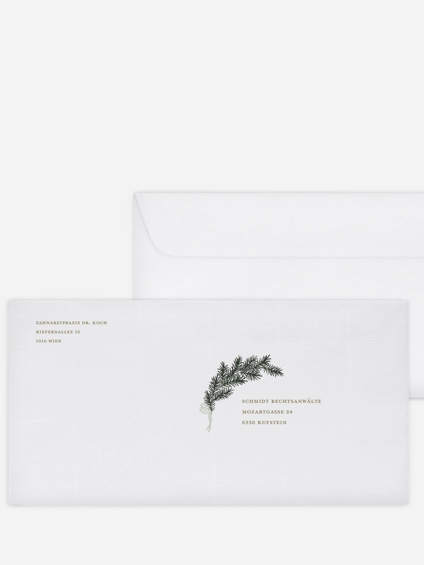 Bedruckte Umschläge geschäftl. Weihnachten Christmas Hoop Kraftpapier