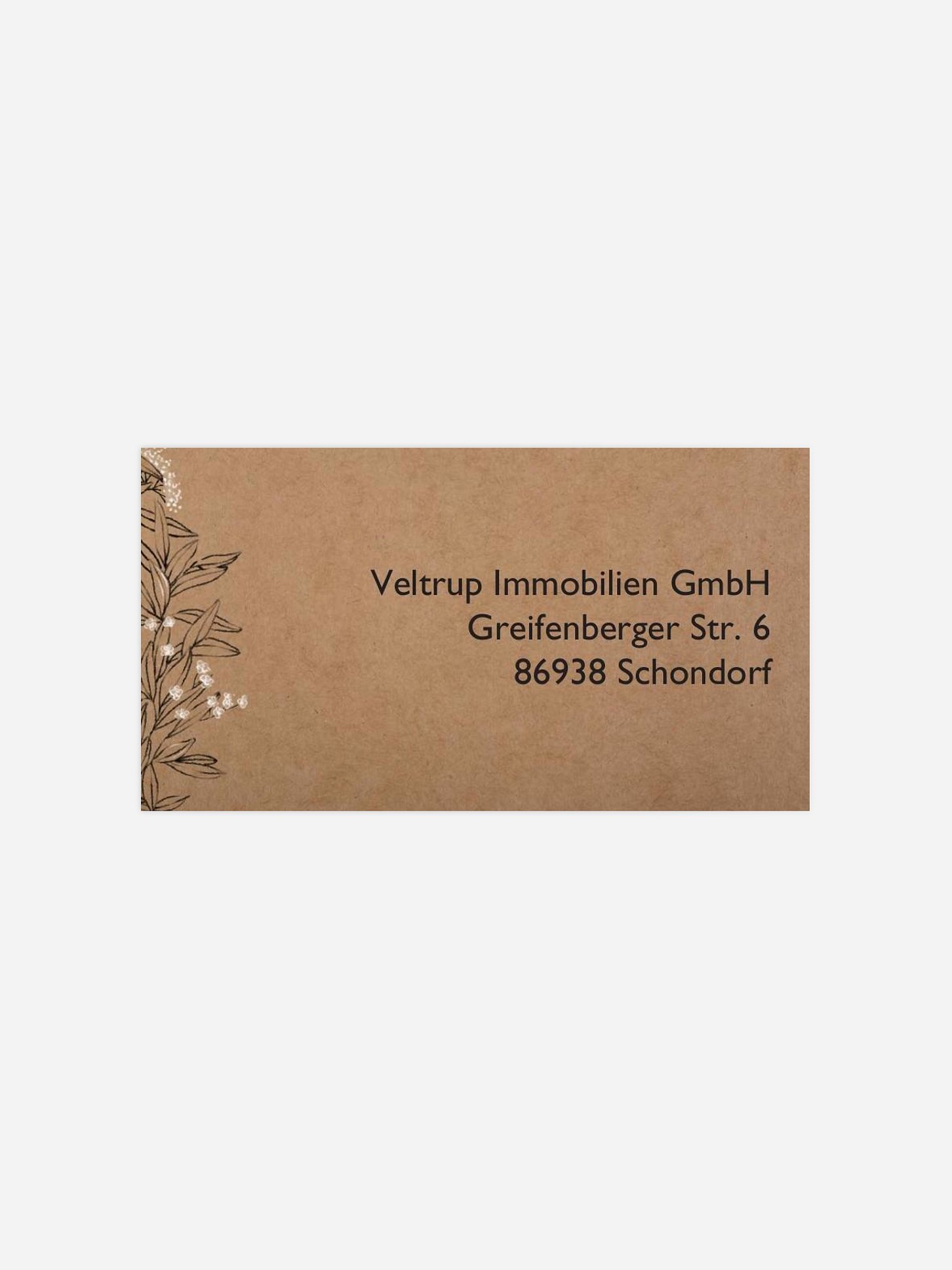 Empfängeraufkleber geschäftl. Weihnachten Blattkranz
