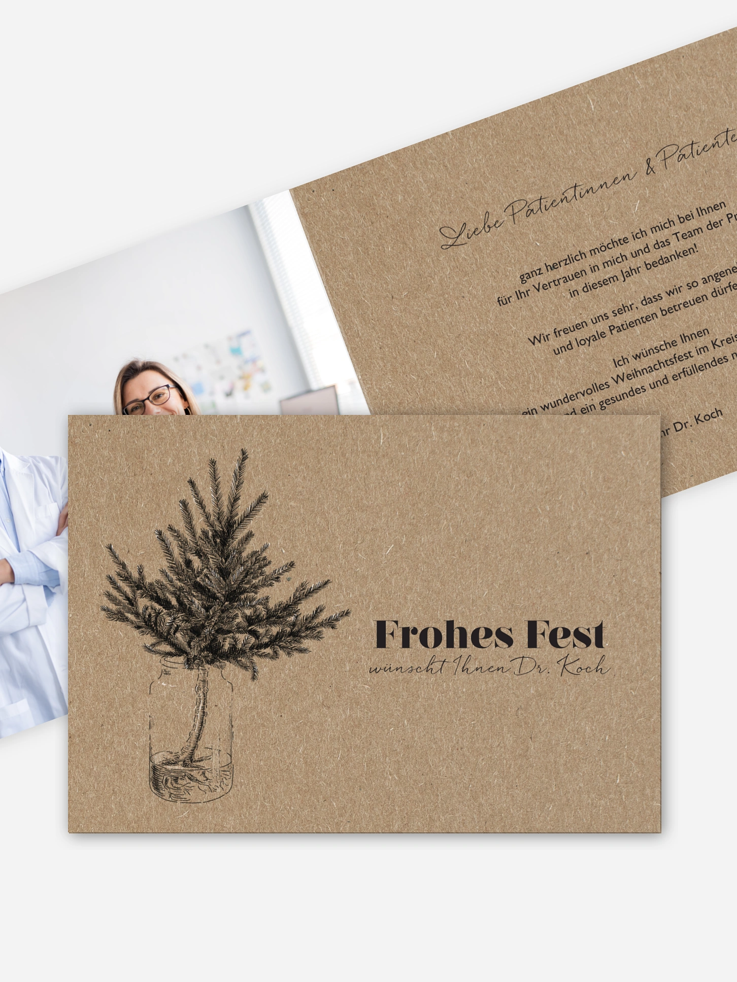 Geschäftliche Weihnachtskarte Christmas Decoration Kraftpapier