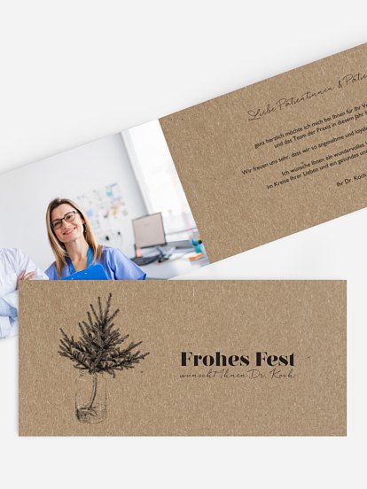 Geschäftliche Weihnachtskarte Christmas Decoration Kraftpapier