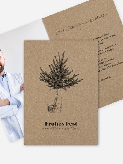 Geschäftliche Weihnachtskarte Christmas Decoration Kraftpapier