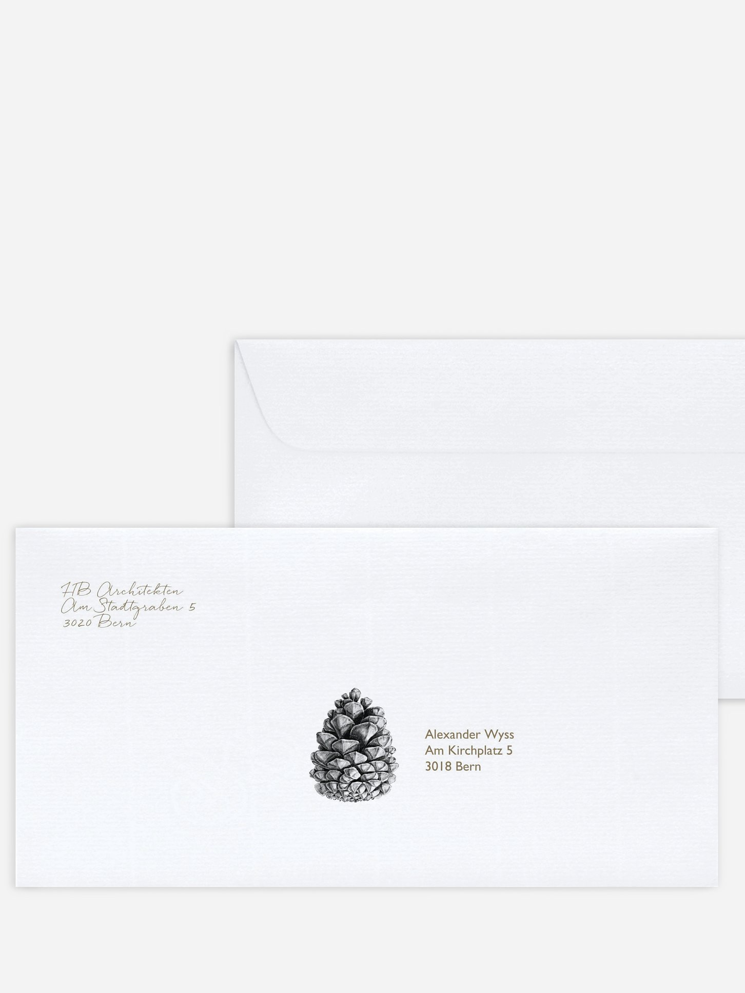 Bedruckte Umschläge geschäftl. Weihnachten Pinecone Ornament