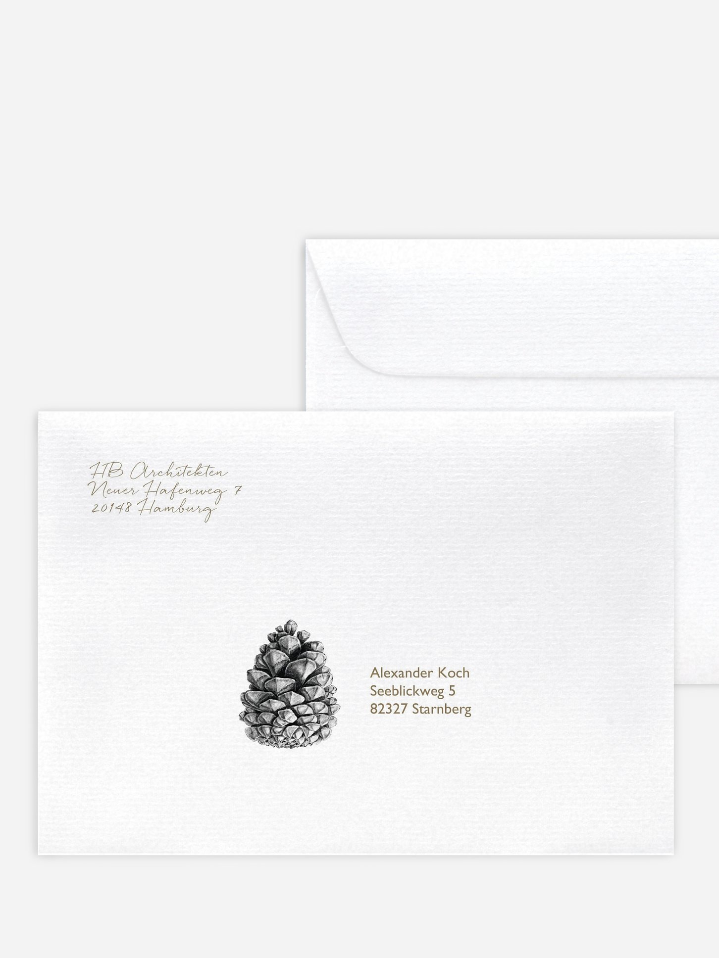 Bedruckte Umschläge geschäftl. Weihnachten Pinecone Ornament