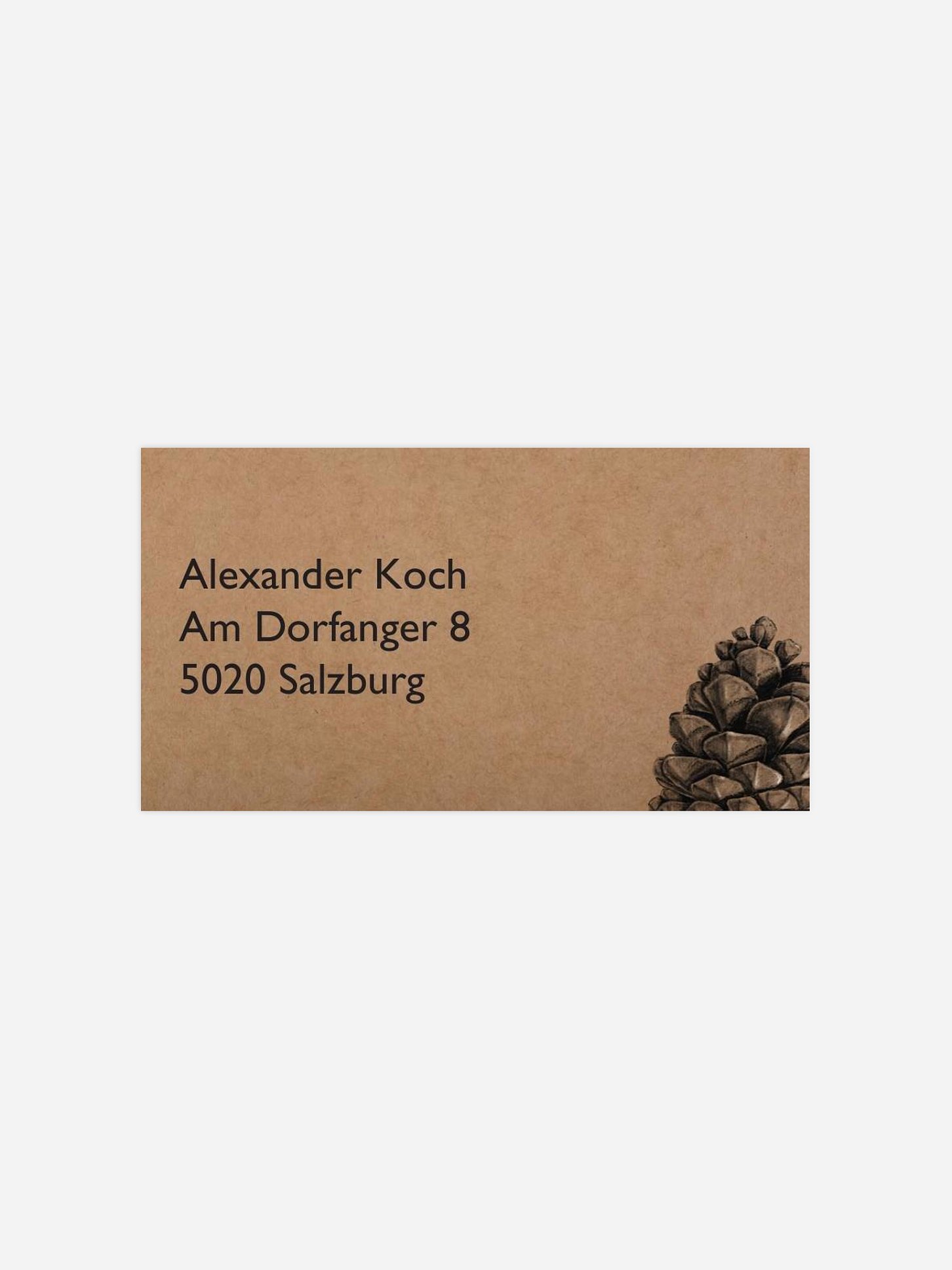Empfängeraufkleber geschäftl. Weihnachten Pinecone Ornament