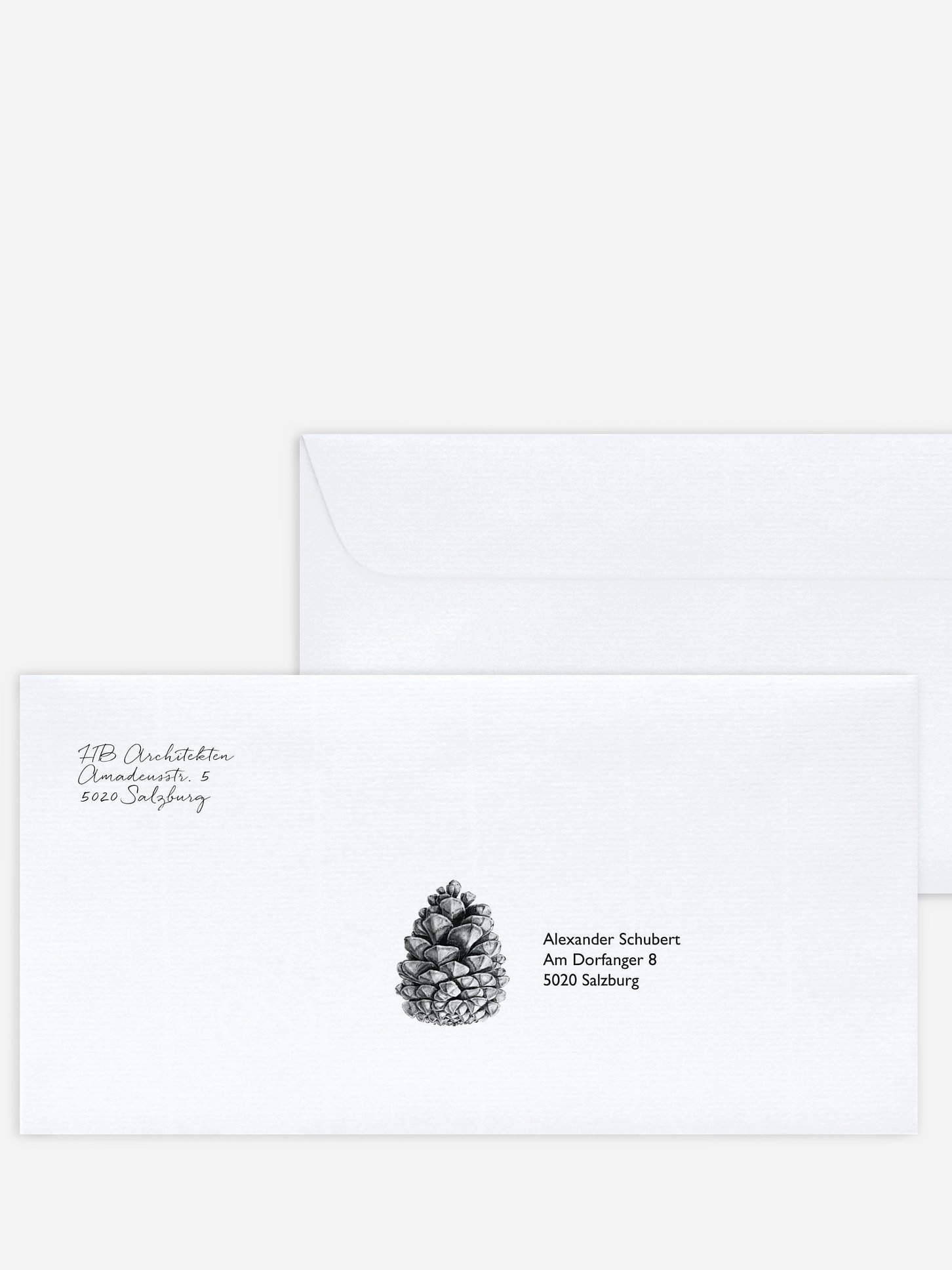 Bedruckte Umschläge geschäftl. Weihnachten Pinecone Ornament Kraftpapier