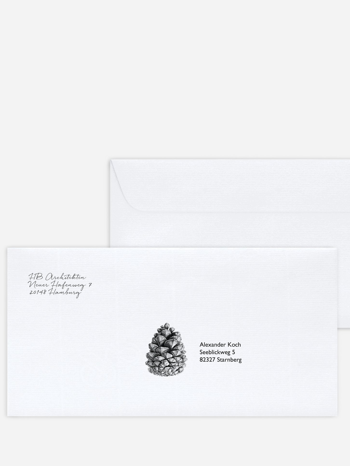 Bedruckte Umschläge geschäftl. Weihnachten Pinecone Ornament Kraftpapier
