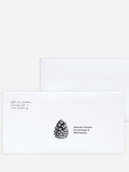 Bedruckte Umschläge geschäftl. Weihnachten Pinecone Ornament Kraftpapier