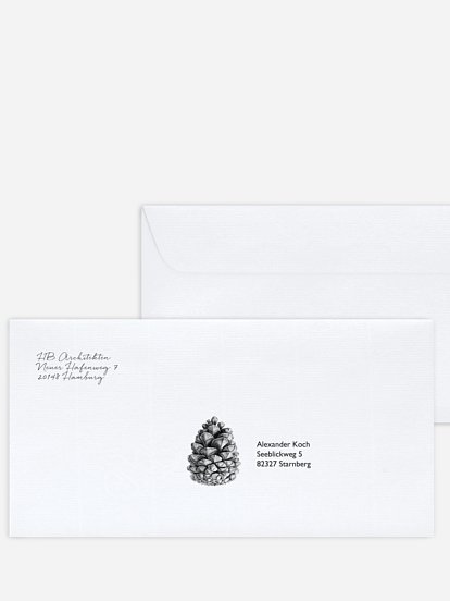 Bedruckte Umschläge geschäftl. Weihnachten Pinecone Ornament Kraftpapier