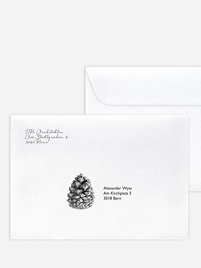 Bedruckte Umschläge geschäftl. Weihnachten Pinecone Ornament Kraftpapier