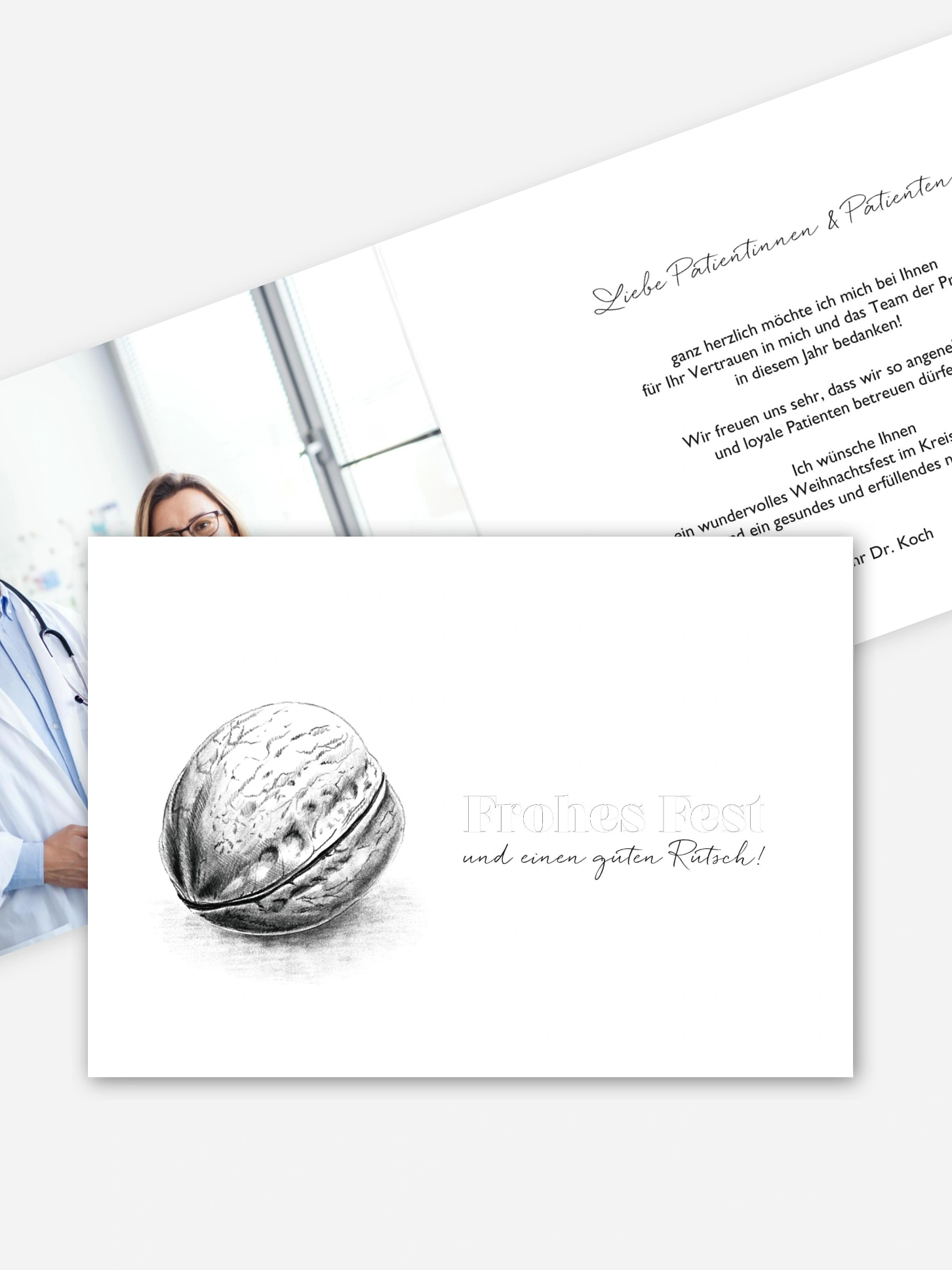 Geschäftliche Weihnachtskarte Walnut
