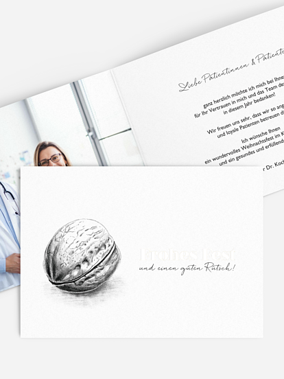 Geschäftliche Weihnachtskarte Walnut