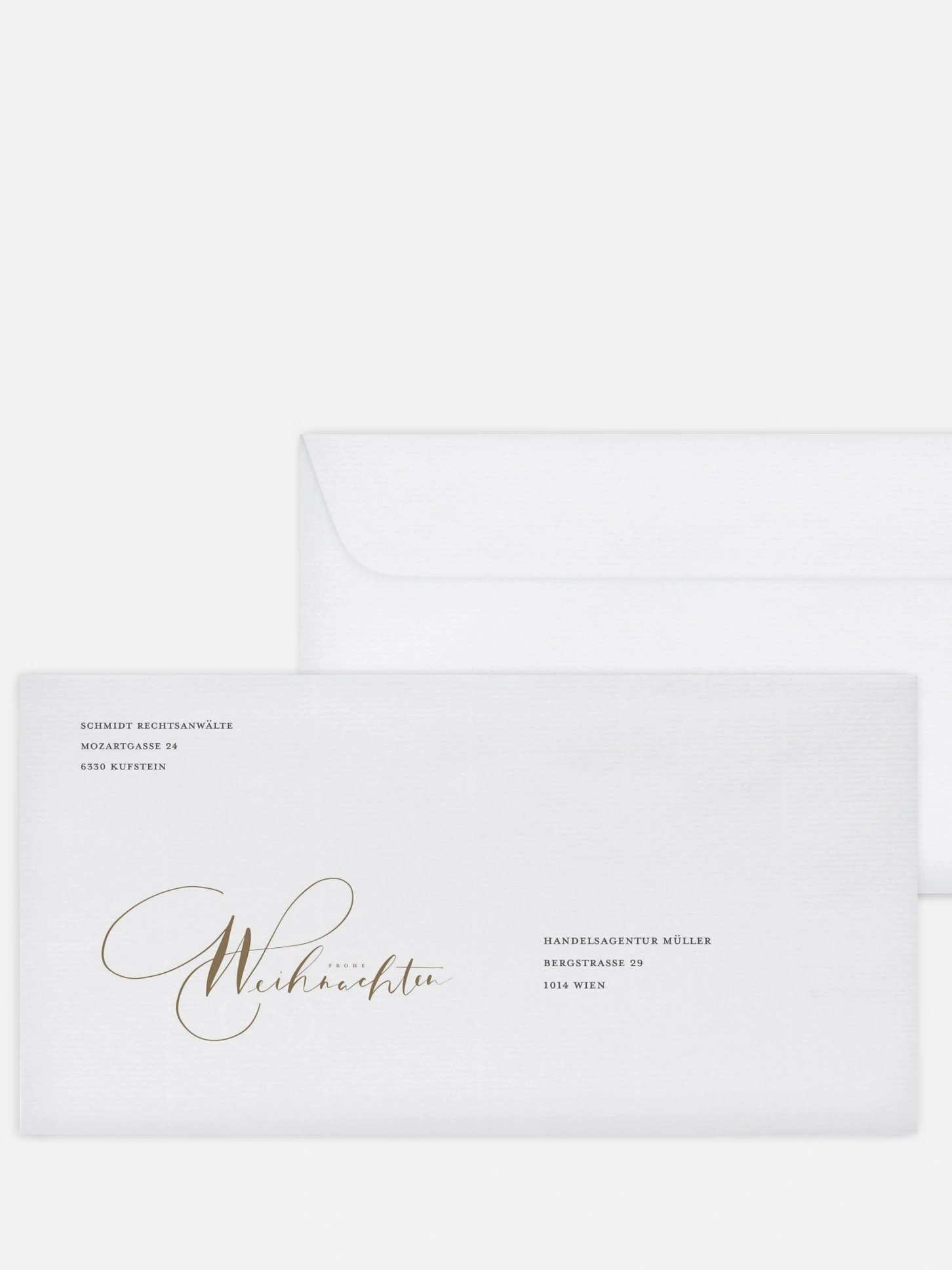 Bedruckte Umschläge geschäftl. Weihnachten Simple Christmas Kraftpapier