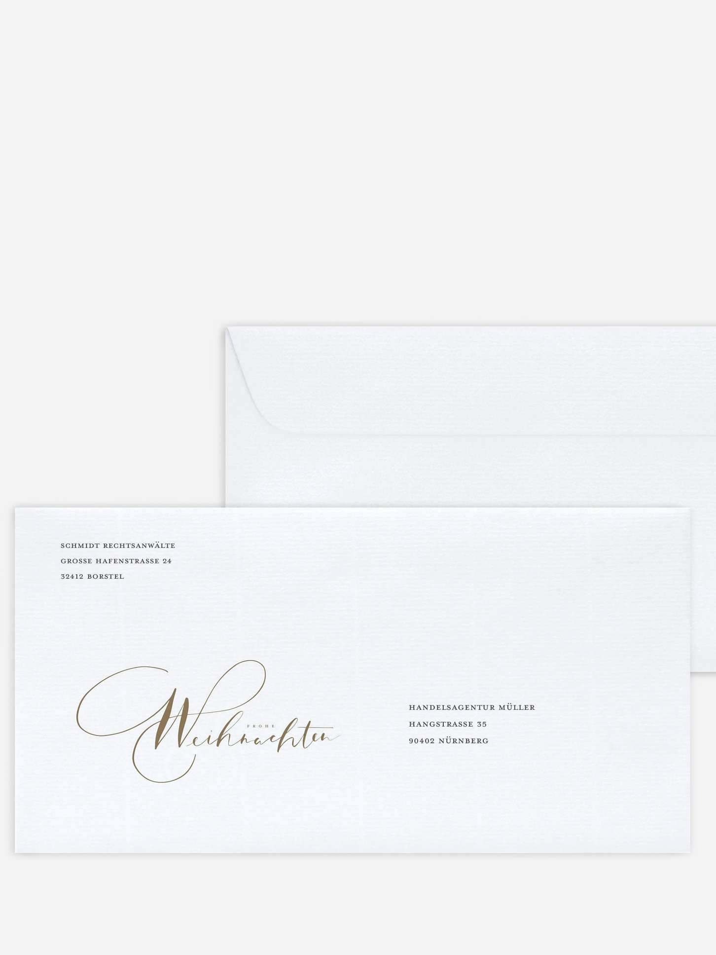 Bedruckte Umschläge geschäftl. Weihnachten Simple Christmas Kraftpapier