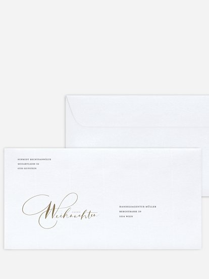 Bedruckte Umschläge geschäftl. Weihnachten Simple Christmas Kraftpapier