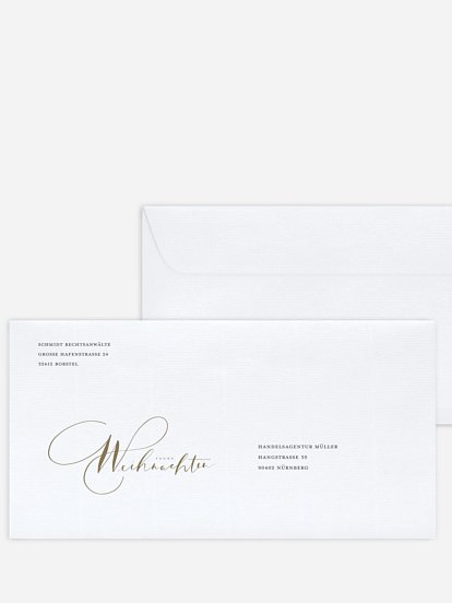 Bedruckte Umschläge geschäftl. Weihnachten Simple Christmas Kraftpapier