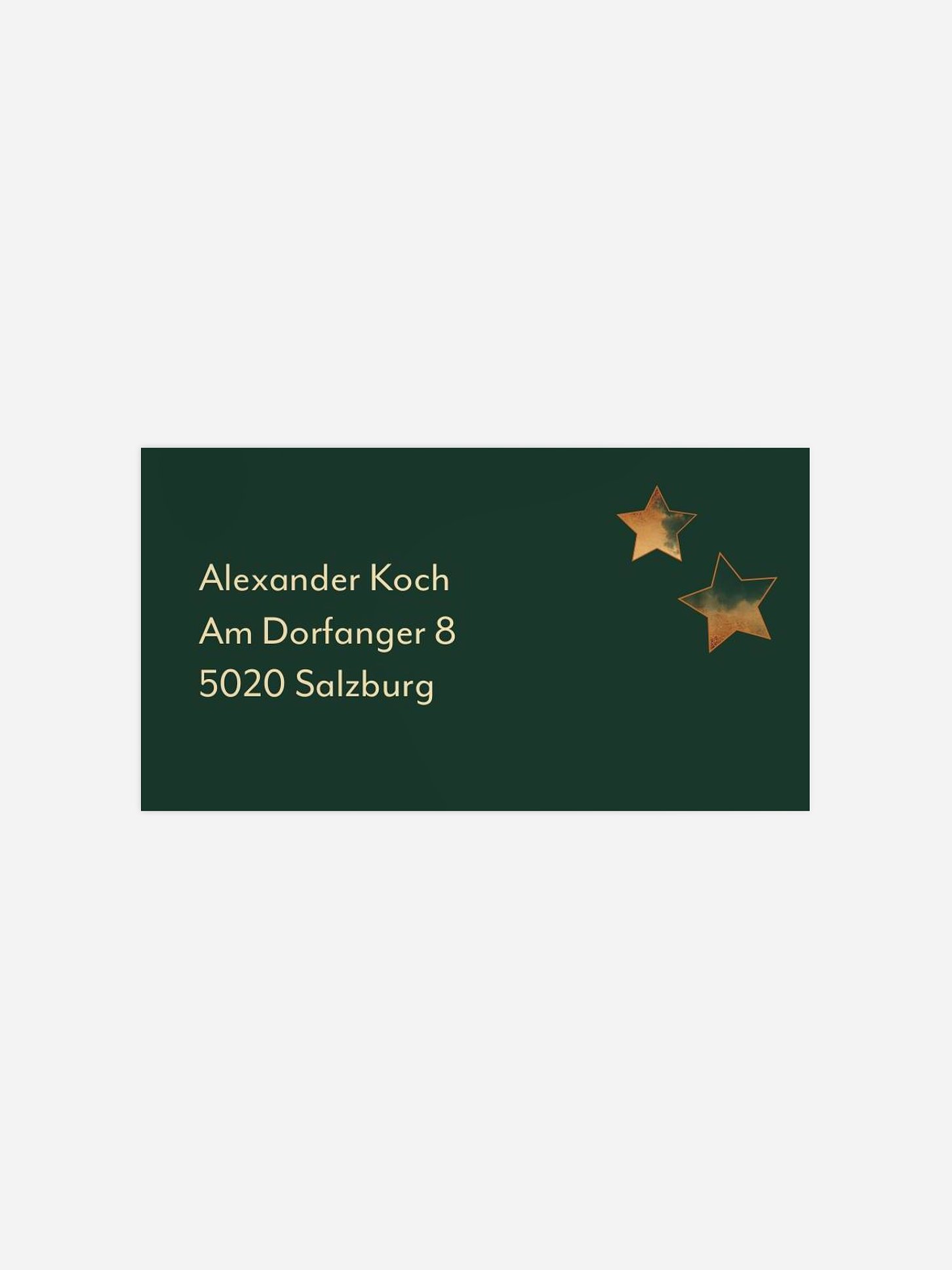 Empfängeraufkleber geschäftl. Weihnachten Sternzauber (gestanzt)