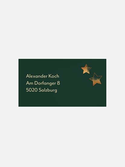 Empfängeraufkleber geschäftl. Weihnachten Sternzauber (gestanzt)