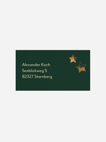 Empfängeraufkleber geschäftl. Weihnachten Sternzauber (gestanzt)