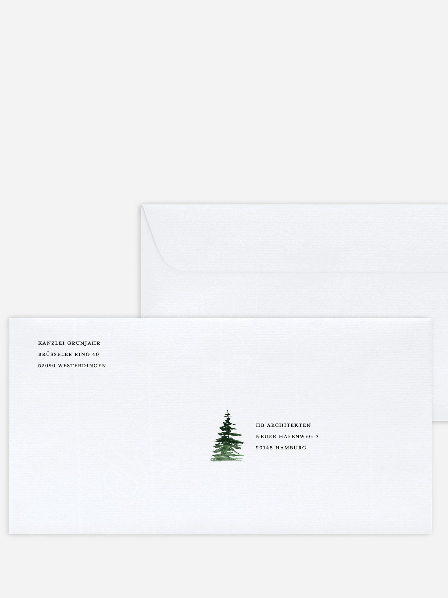 Bedruckte Umschläge geschäftl. Weihnachten Abstract Trees Kraftpapier