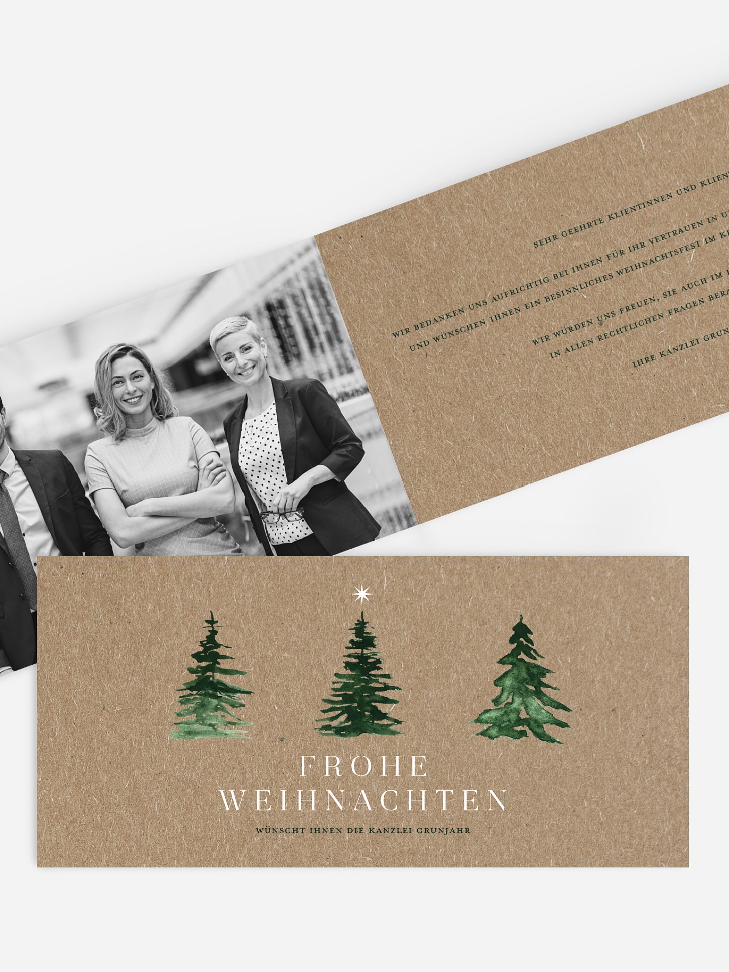 Geschäftliche Weihnachtskarte Abstract Trees Kraftpapier