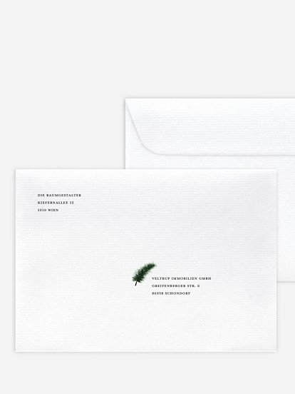 Bedruckte Umschläge geschäftl. Weihnachten Pine Wreath